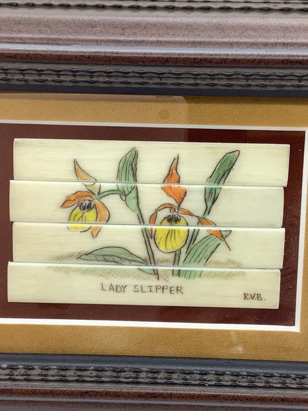 Lady Slipper 4x6 Repurpose Piano Key Artwork