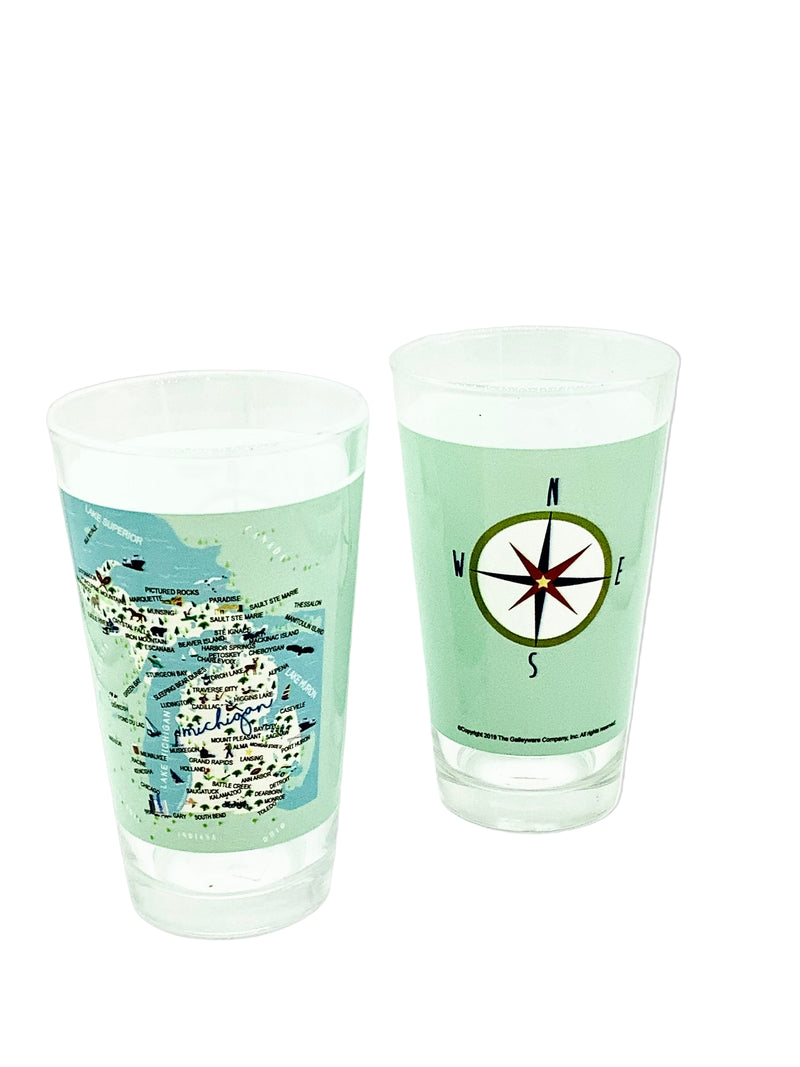 Michigan Compass Rose Pint Glass