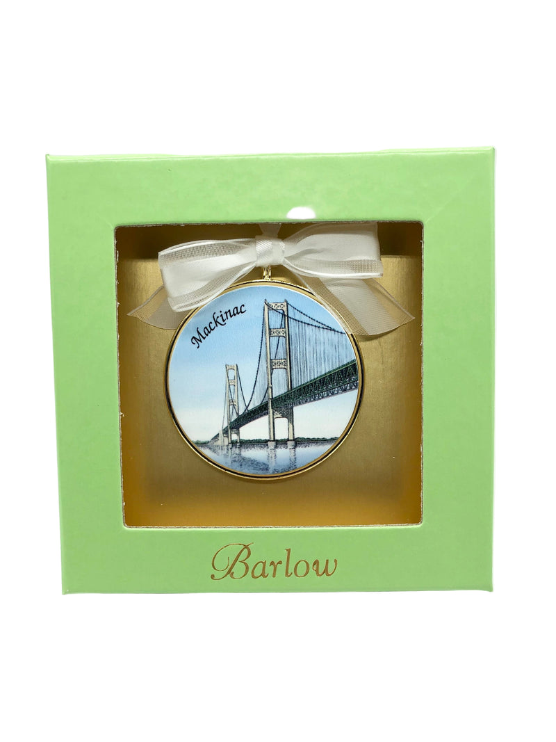 Mackinac Bridge Reproduction Scrimshaw Ornament
