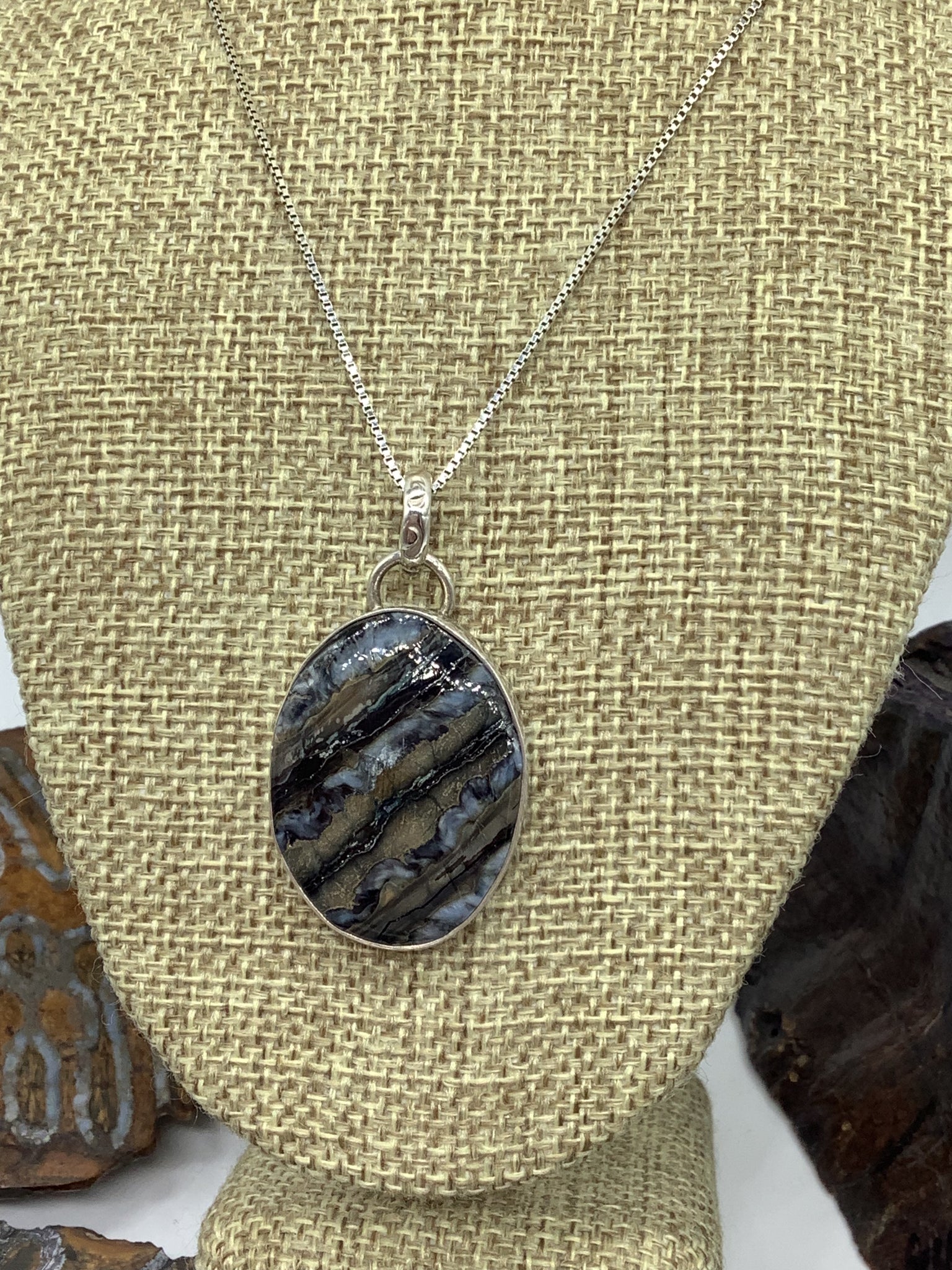 Mammoth Tooth Pendant, Sterling Silver
