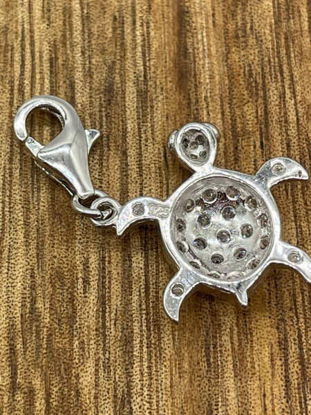 Turtle Charm Sterling Silver and CZ