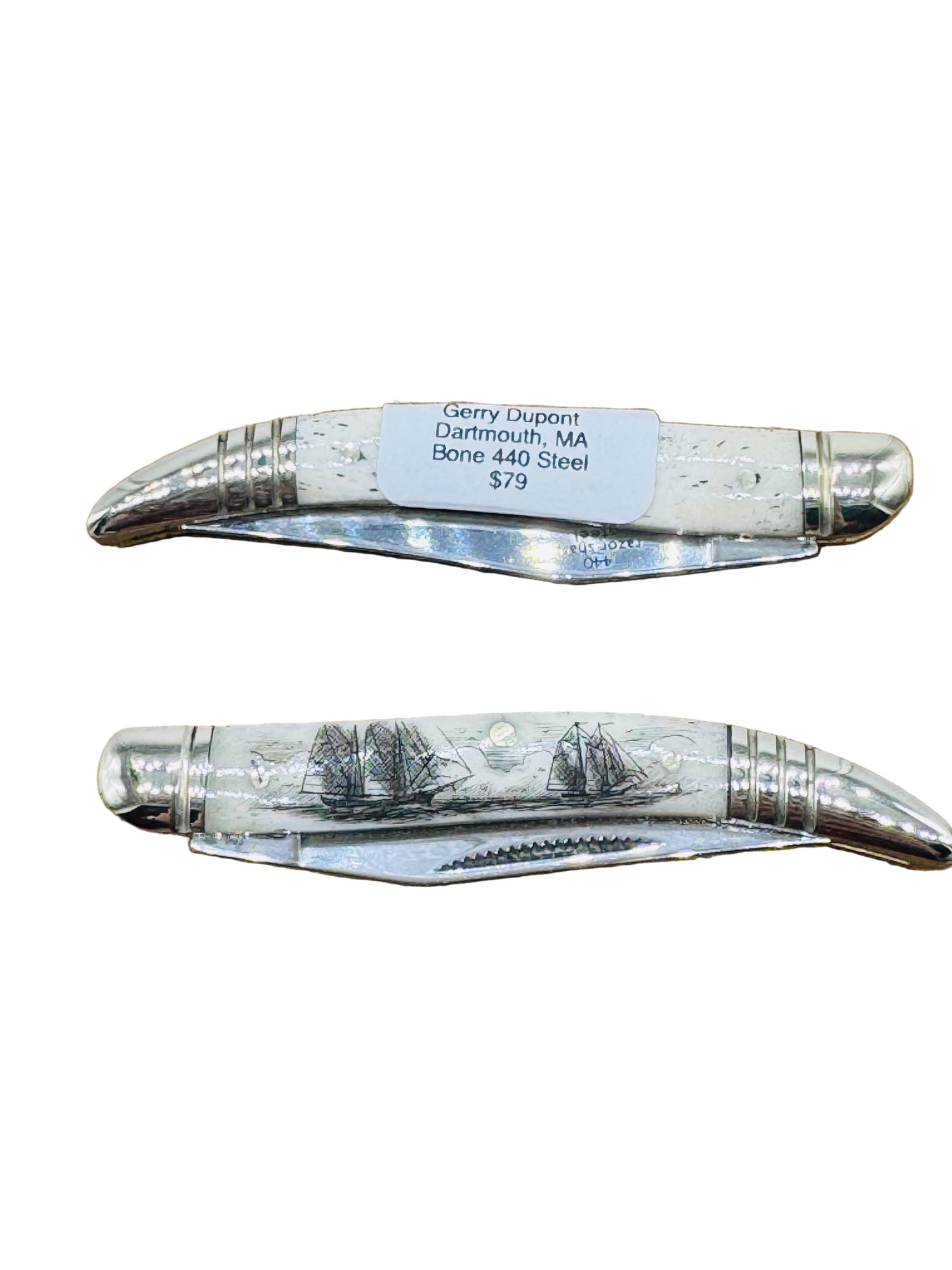 Bone Scrimshaw Toothpick Pocket knife