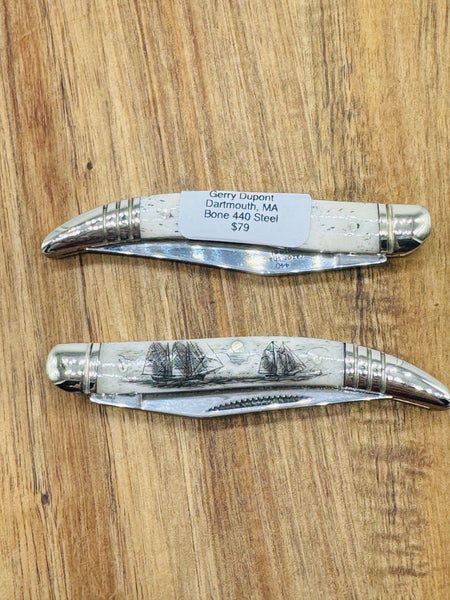 Bone Scrimshaw Toothpick Pocket knife