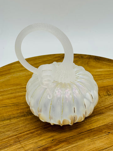 Blown Glass Pumpkin White