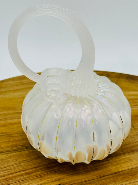 Blown Glass Pumpkin White