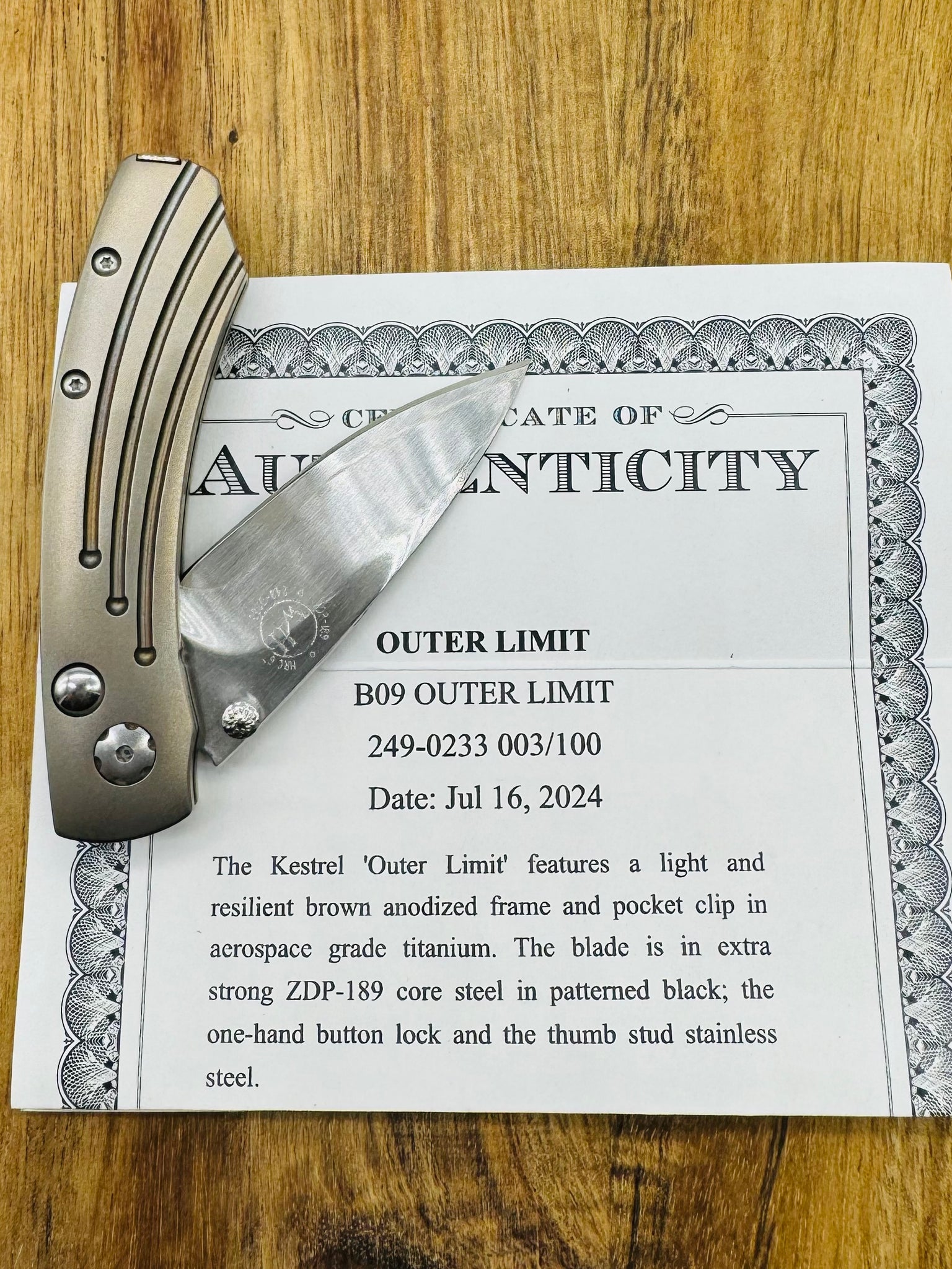 William Henry Outer Limit Pocket knife