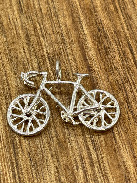Sterling Silver Charm: Bicycle Pendant