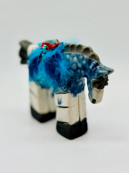 Raku fired fetish Pony by Crain Pottery