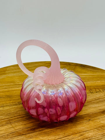 Blown Glass Pumpkin Pink