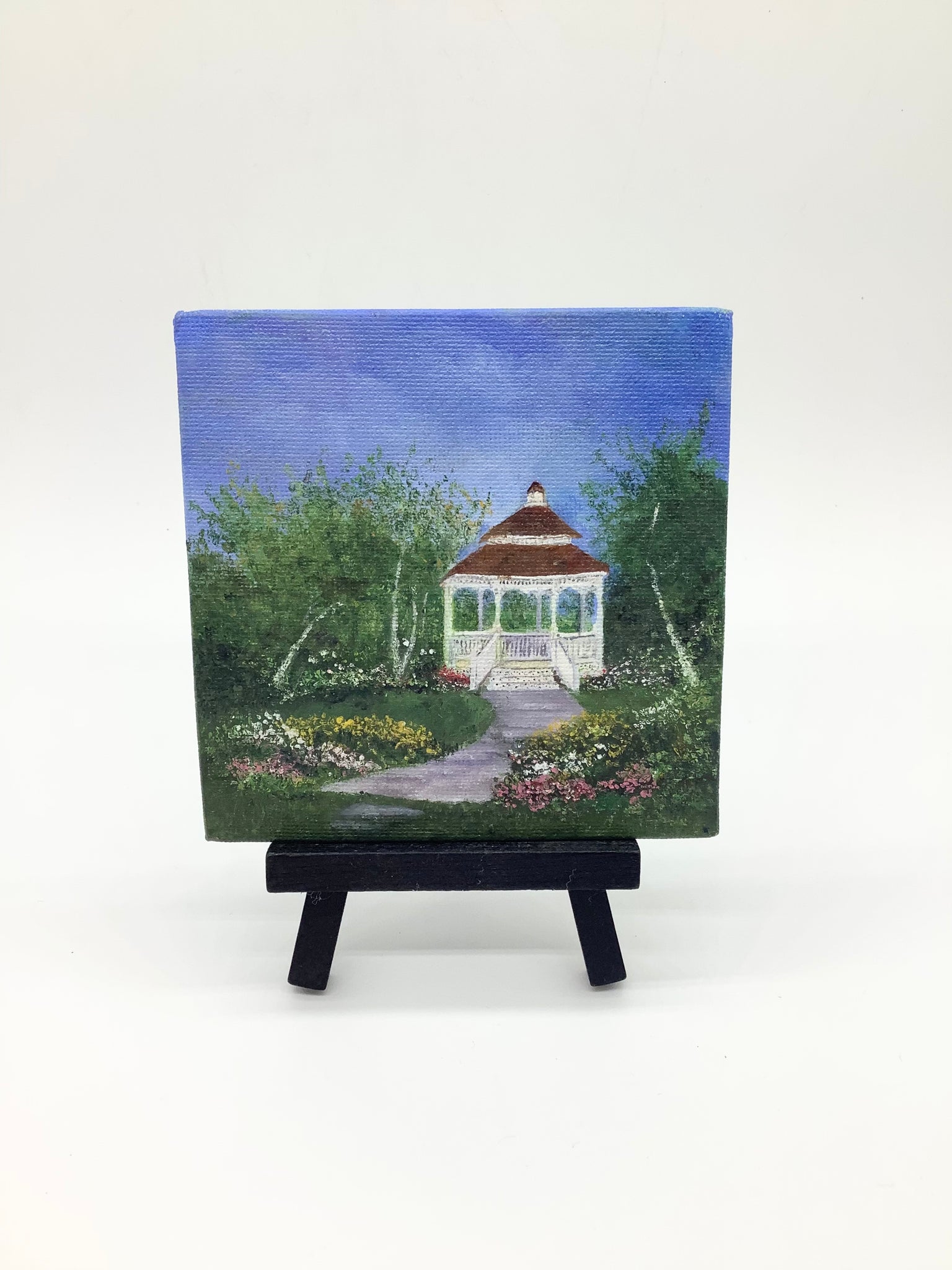 Mission Pte. Gazebo, 4x4 Oil Painting