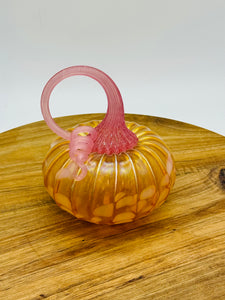 Blown Glass Pumpkin Pink & light Orange