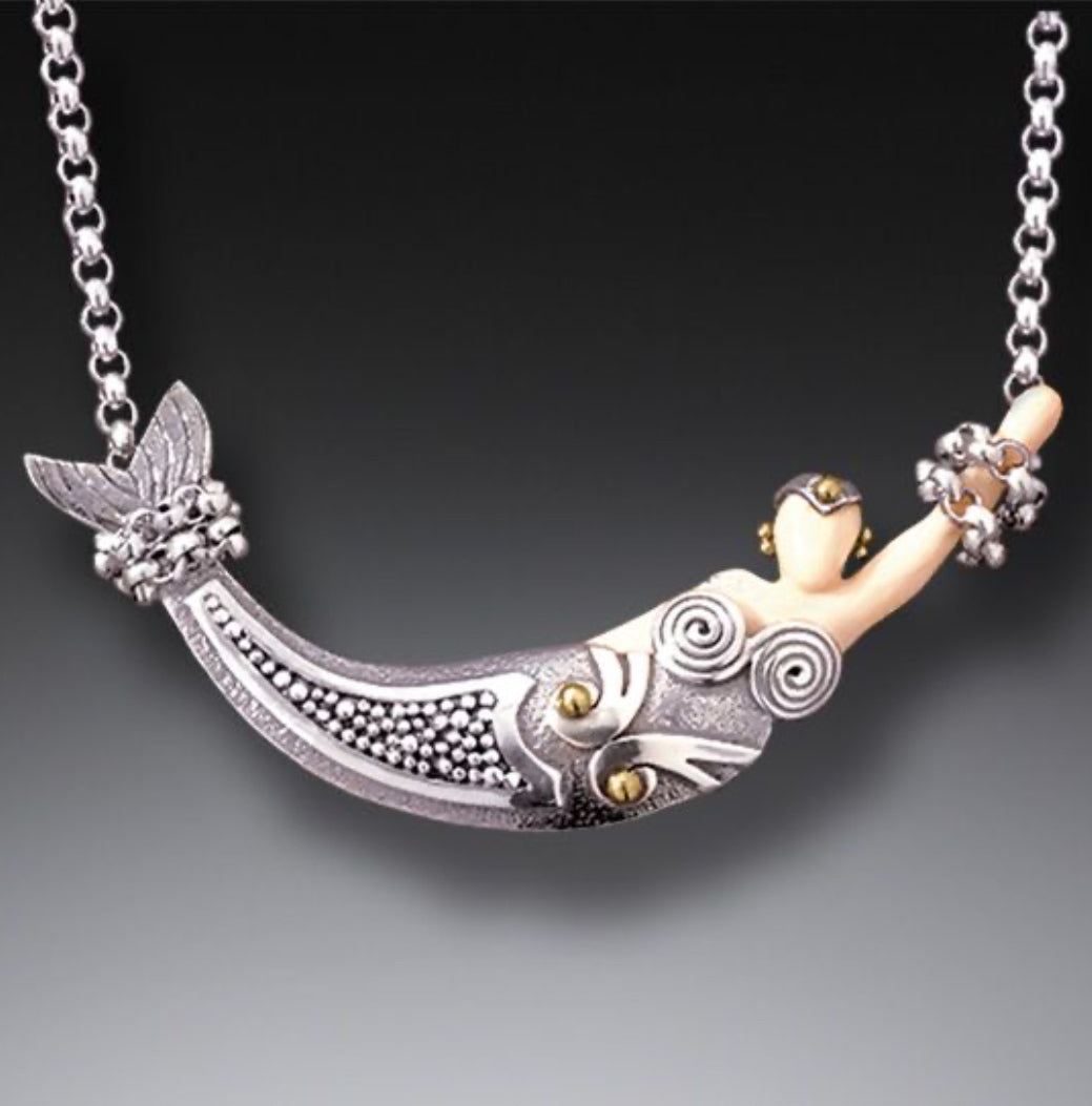 Art Deco Mermaid Necklace-Adjustable