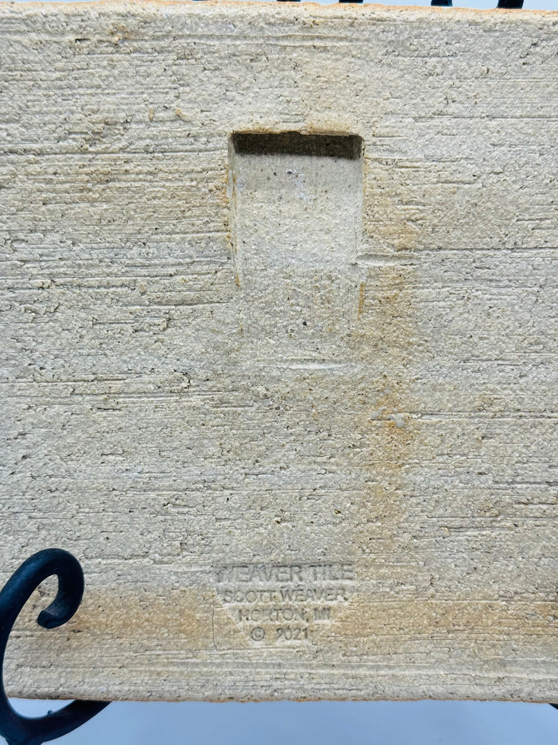 Ceramic Pine Welcome tile