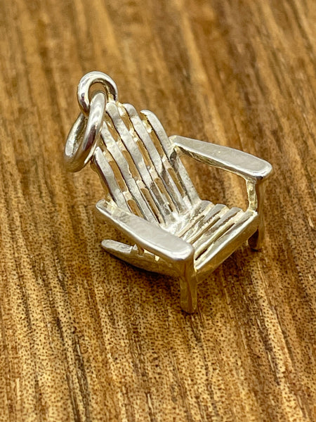 Sterling Silver Charm: Adirondack Chair Pendant