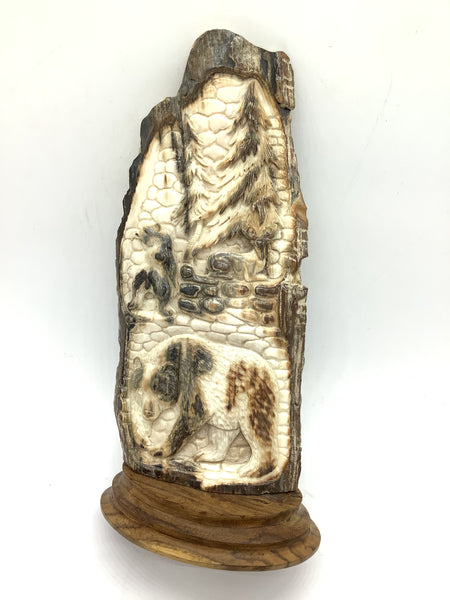Relief Carved Mastodon Ivory