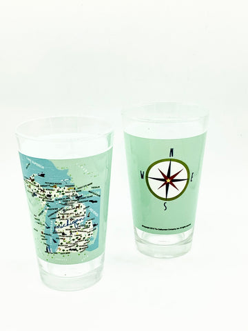 Michigan Compass Rose Pint Glass