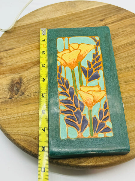 California Poppy tile by Ephraim Pottery