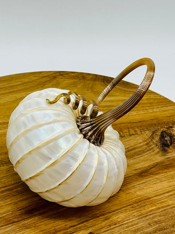 Blown Glass Leaning Pumpkin