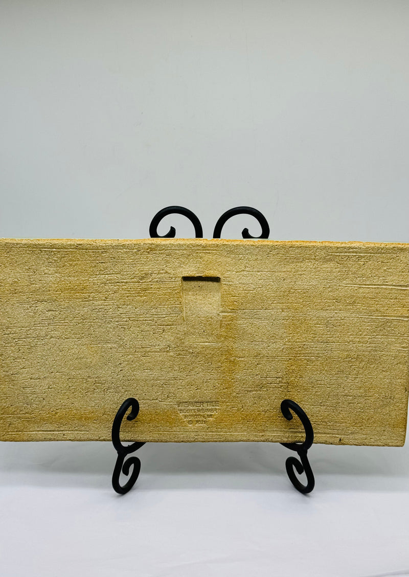 Ceramic Pine Welcome tile