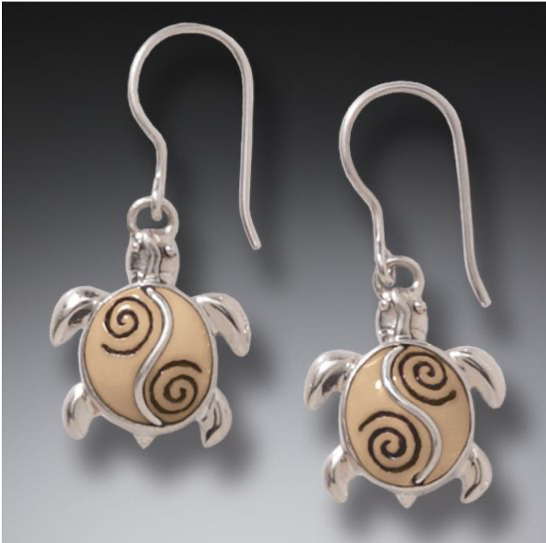 Fossilized Mammoth Turtle earrings