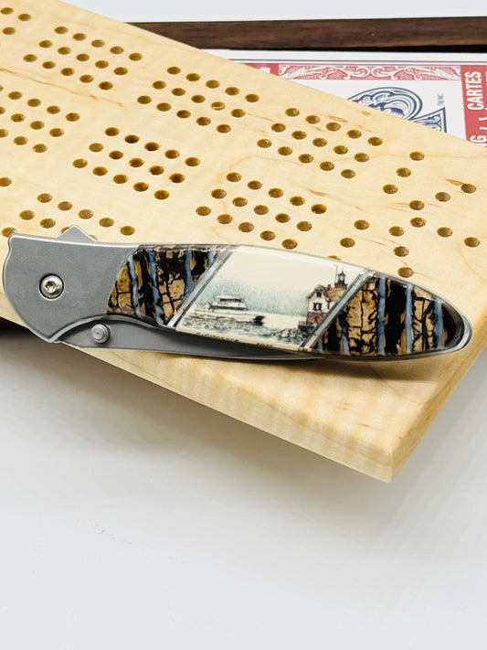 Mammoth Tooth/Tusk Scrimshaw Kershaw Leek