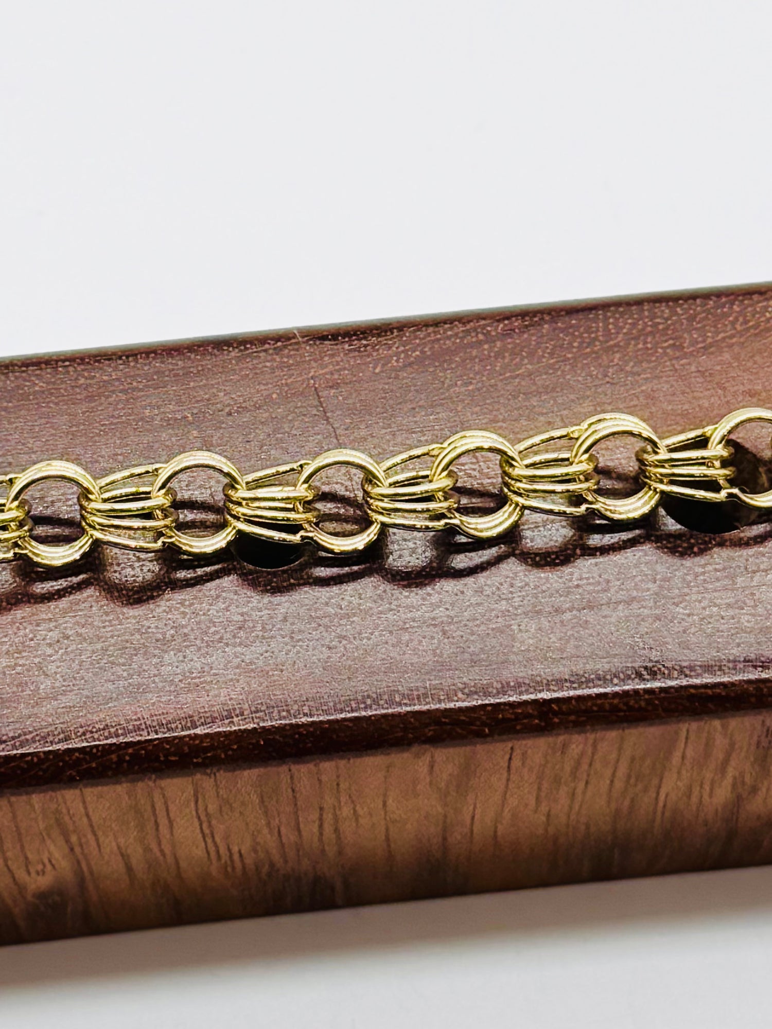 14k Gold Triple Link Charm Bracelet