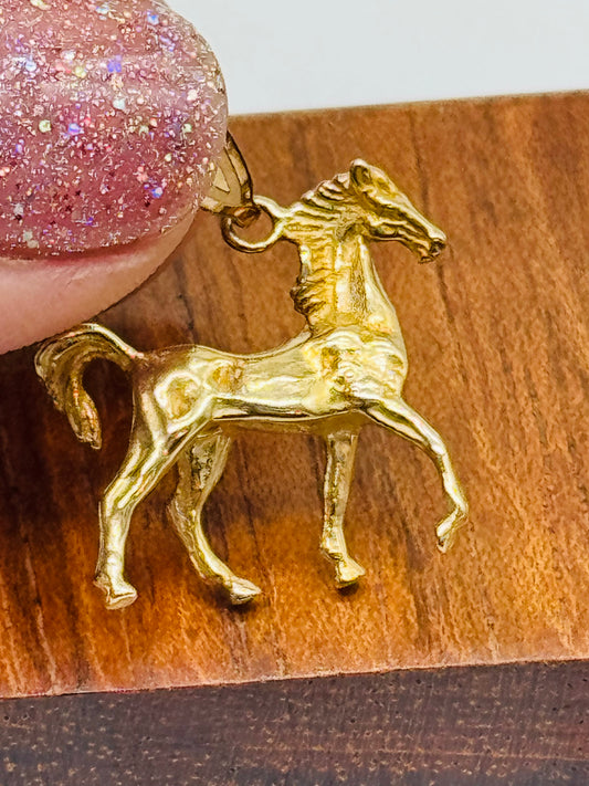 14k Gold 3-D Horse Charm