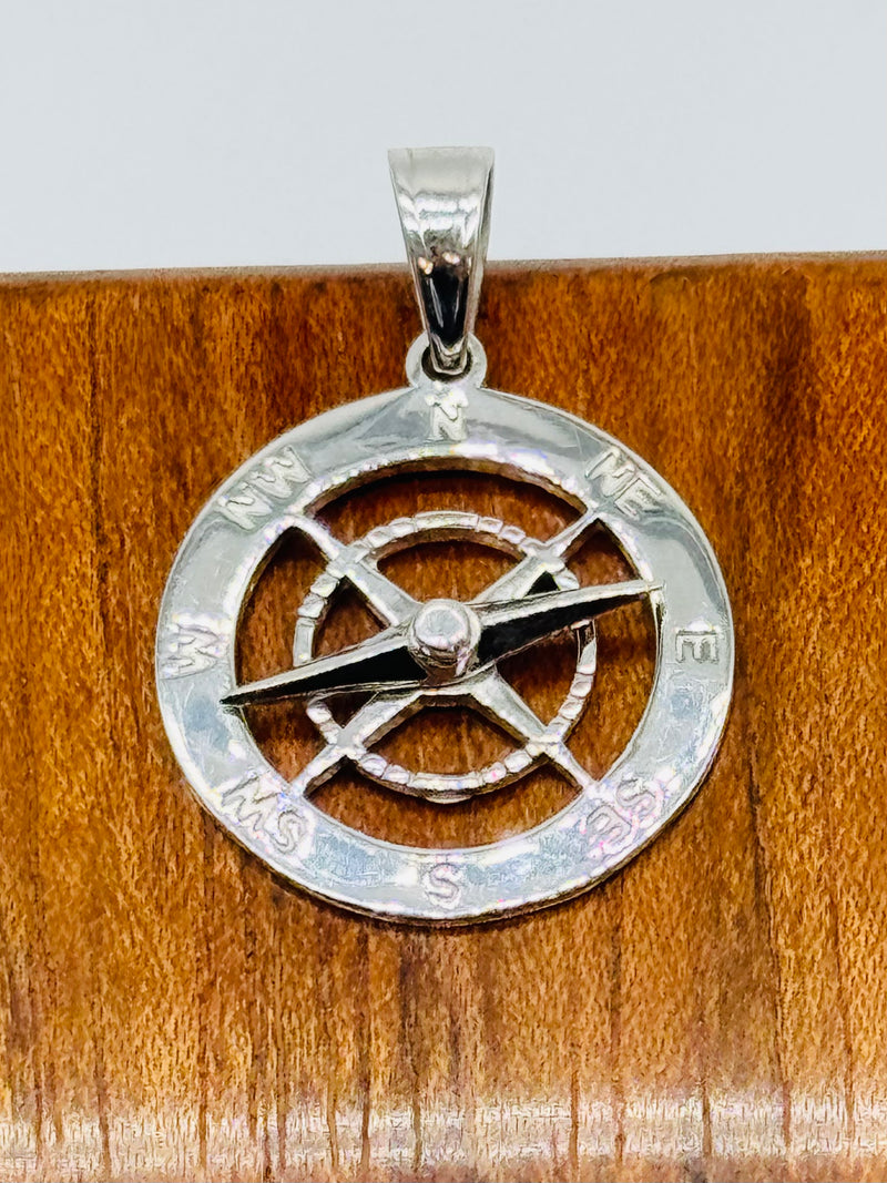 Sterling Silver Moveable Needle Compass
