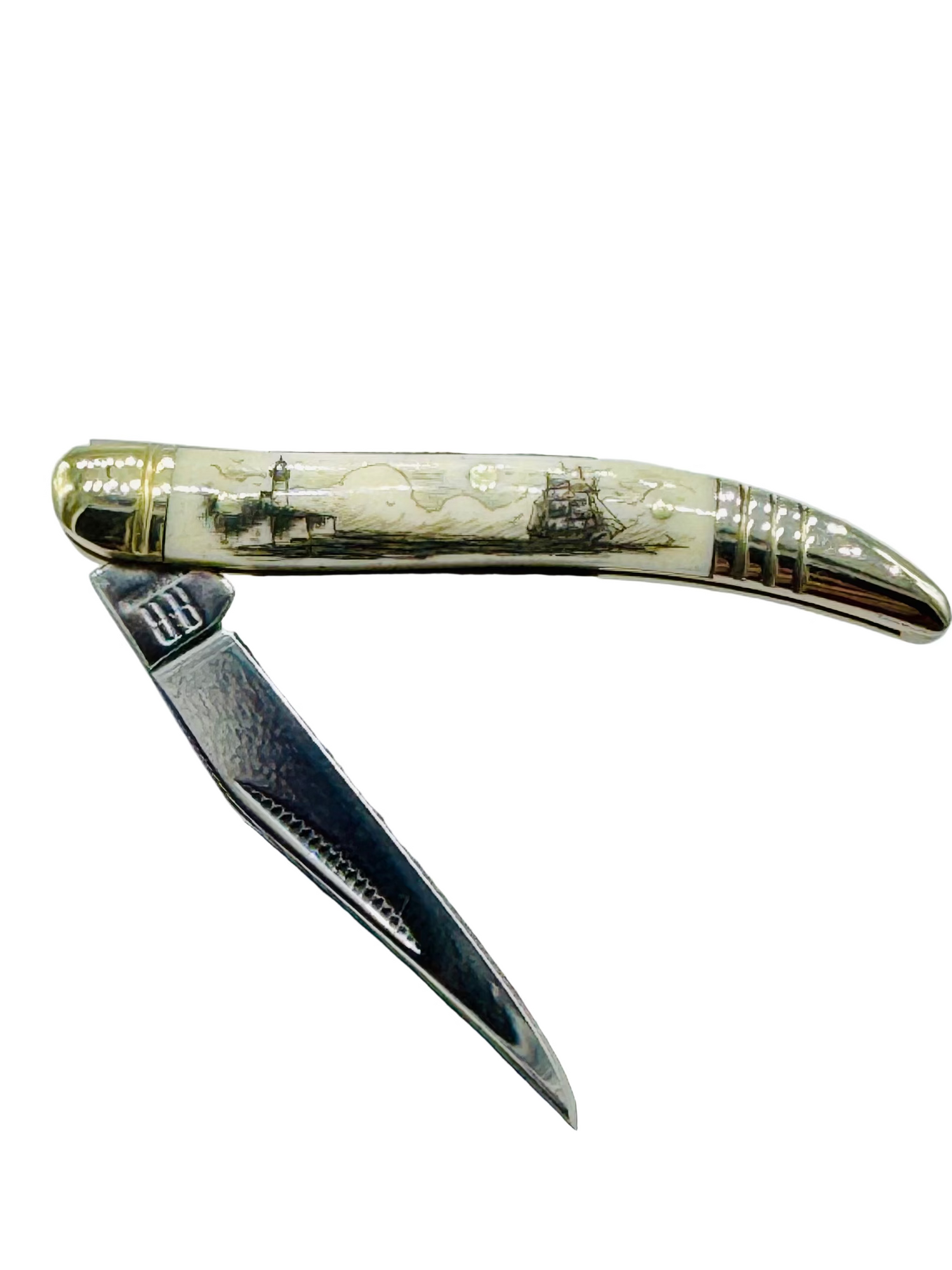 Scrimshaw Bone Toothpick Pocket knife