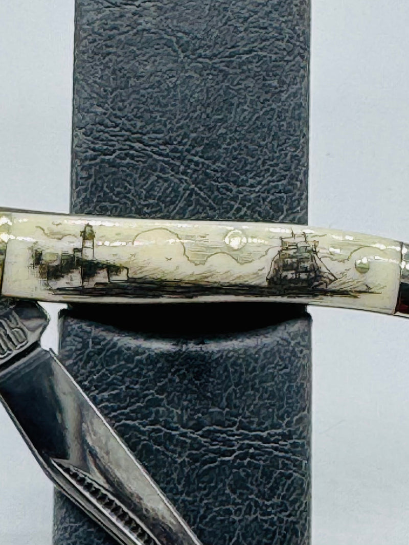 Scrimshaw Bone Toothpick Pocket knife