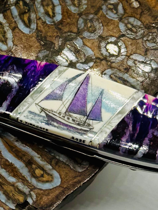 Scrimshaw Mammoth Tooth/Tusk Kershaw Leek