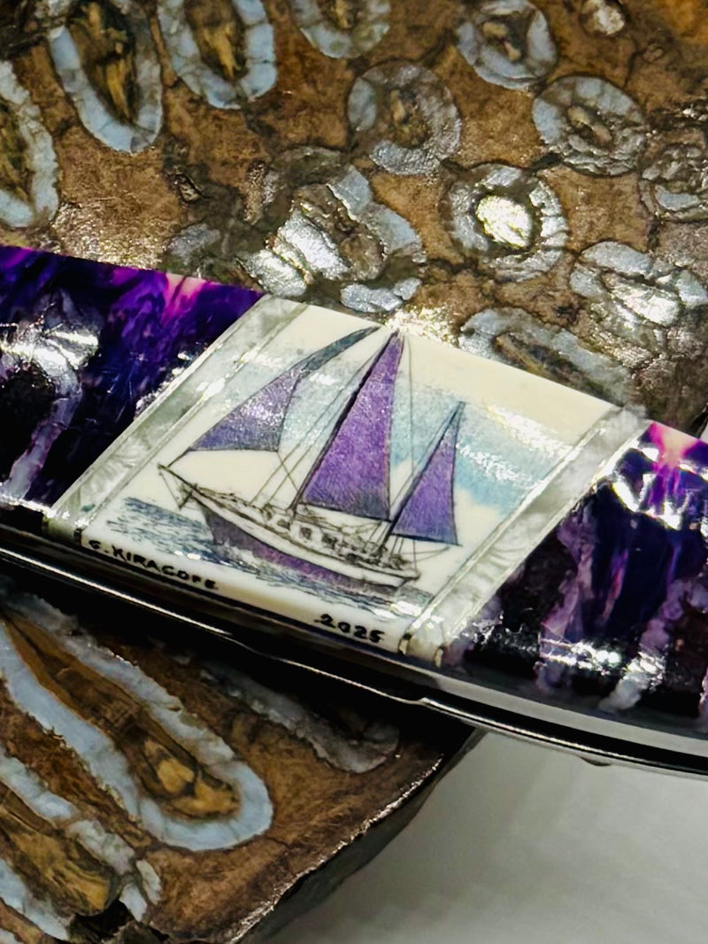 Scrimshaw Mammoth Tooth/Tusk Kershaw Leek