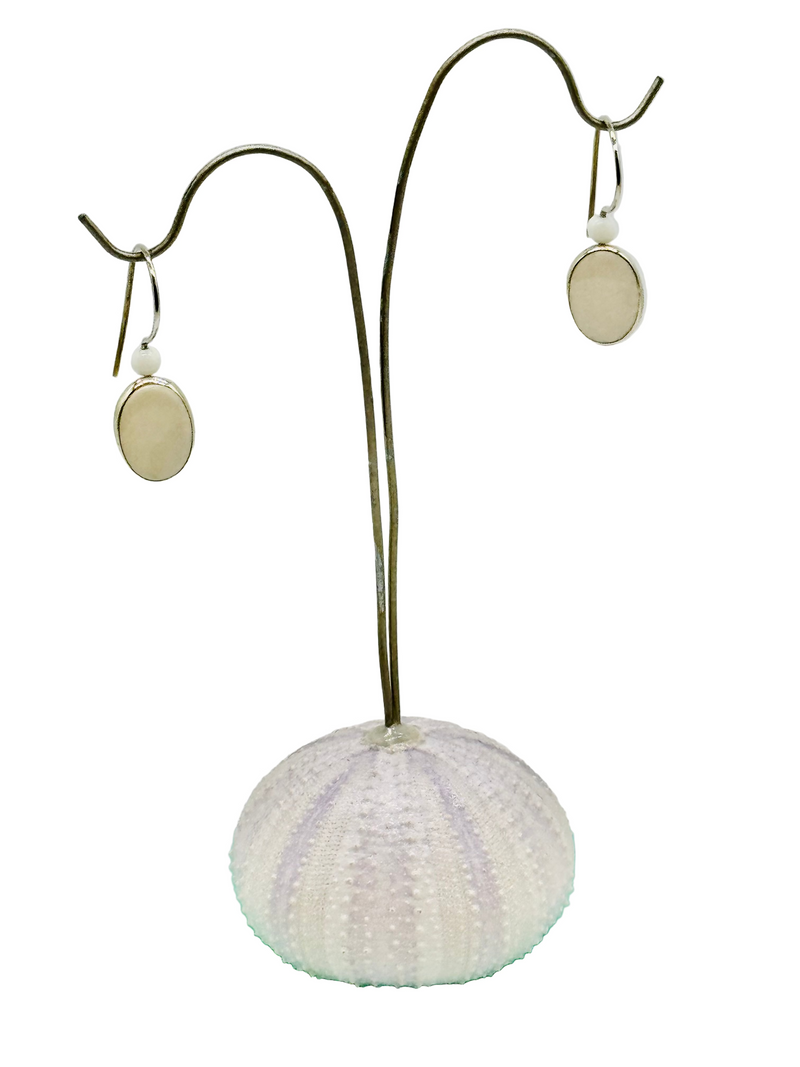 Sterling Silver Mammoth Ivory Earrings