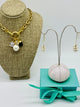 Gold-filled,Barque Pearl, Amethyst and Quartz neckace