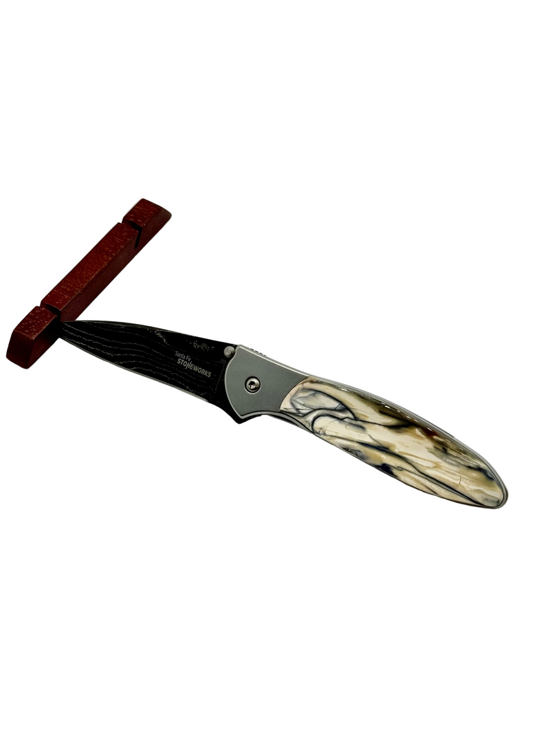 Woolly Mammoth Tusk Kershaw Leek w/Damascus Steel