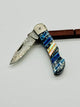 Mammoth Tooth Damascus Steel Pocket Knife