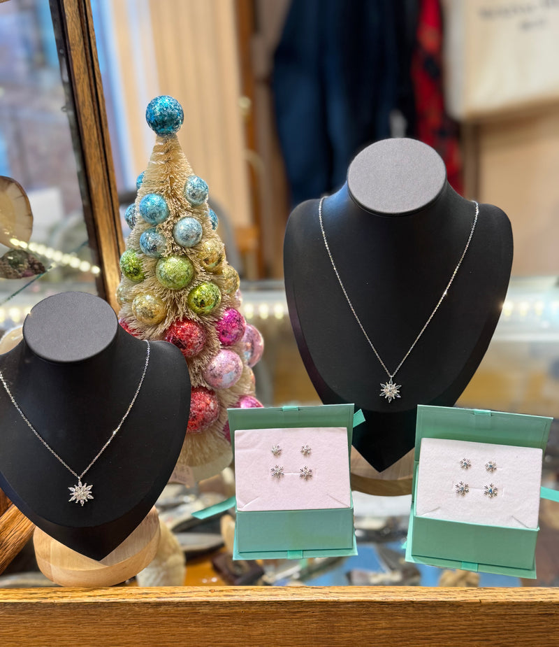 Dainty Sterling Silver Snowflake Pendant Necklace