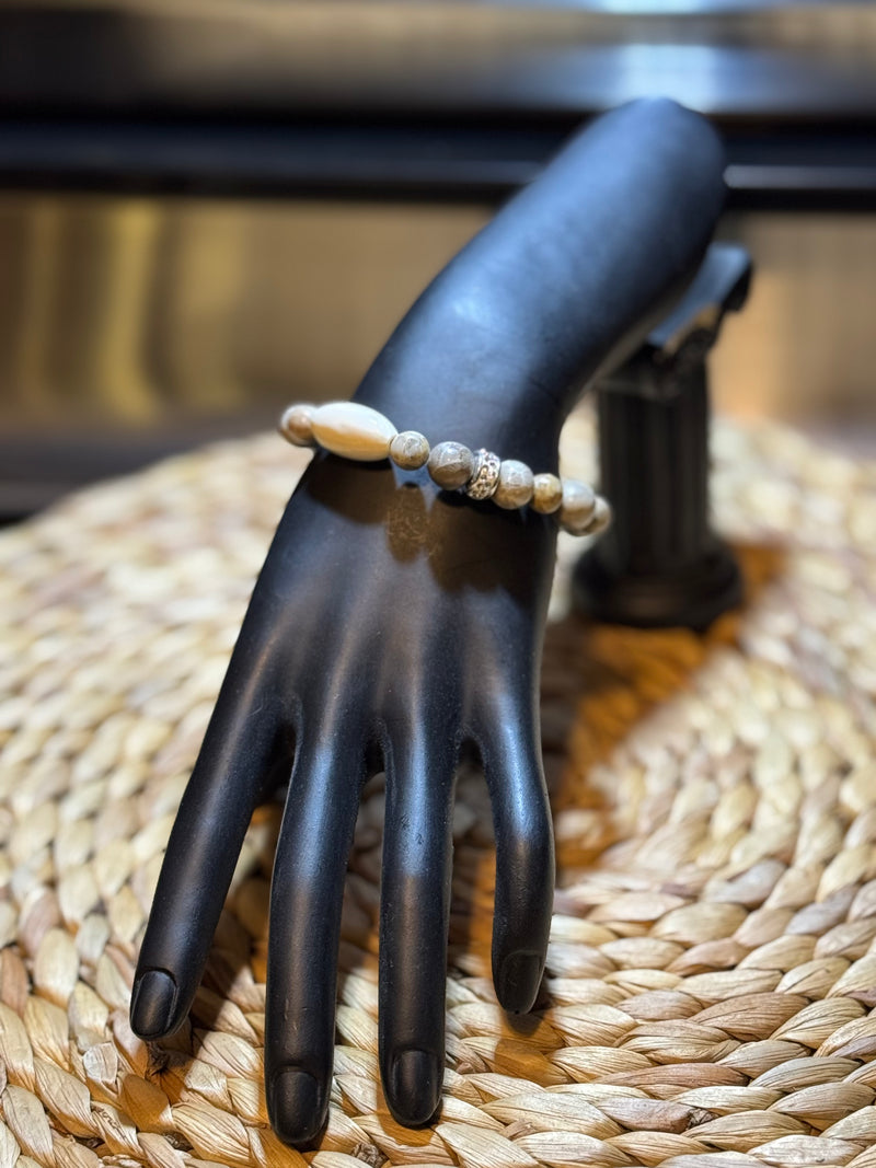 Petoskey Stone w/ Vintage Bead Custom Bracelet
