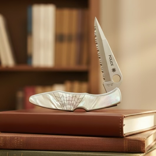 Mother of Pearl, Spyderco Police Model Pocket Knife
