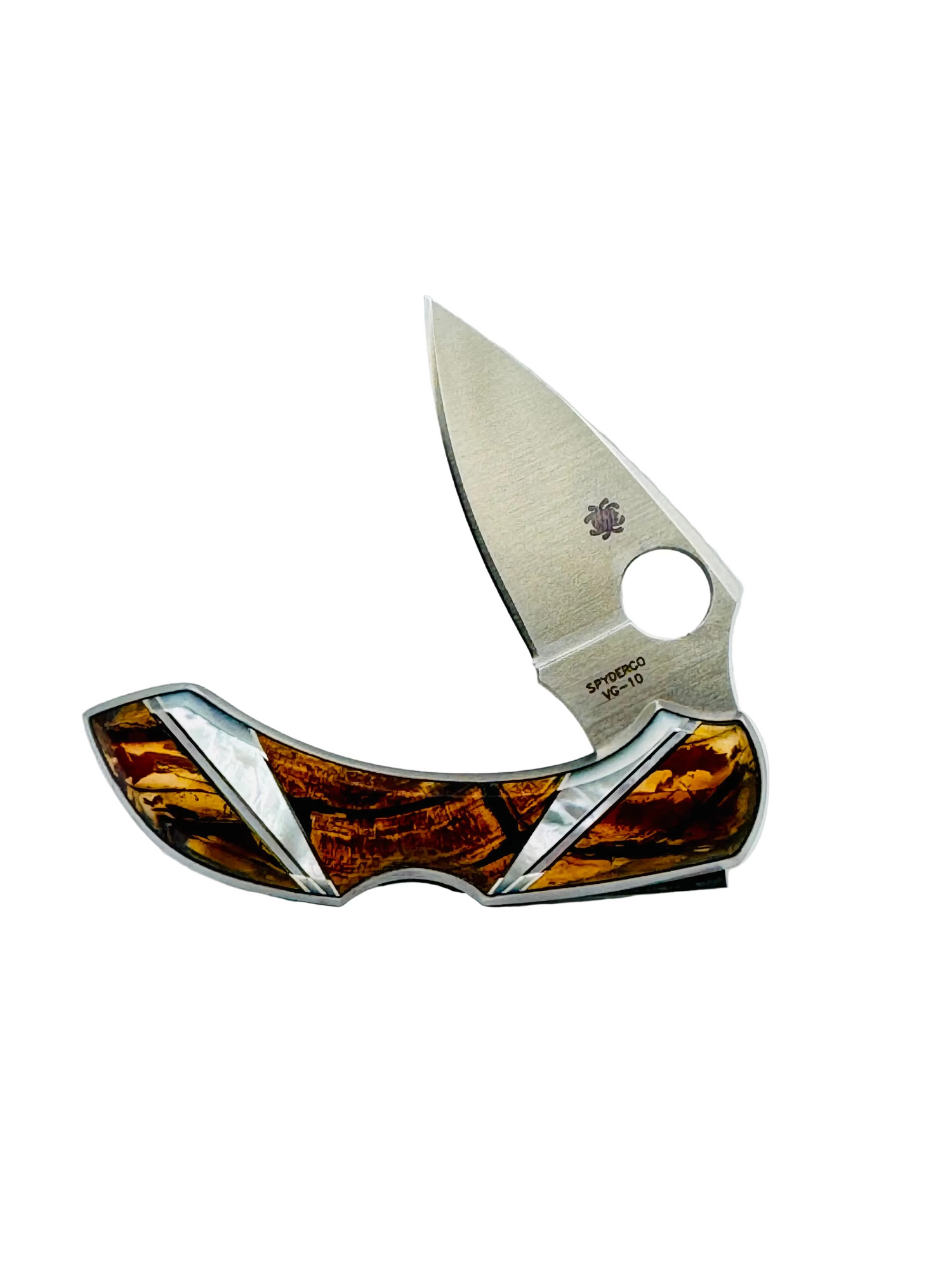 Mammoth Tusk, Mother of Pearl, Syderco Dragonfly pocket knife