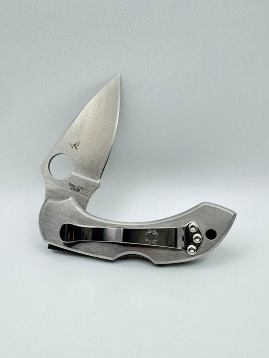 Mammoth Tooth Natural Brown, Mother of Pearl, Syderco Dragonfly pocket knife