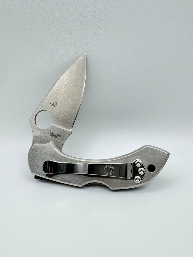 Mammoth Tooth Natural Brown, Mother of Pearl, Syderco Dragonfly pocket knife