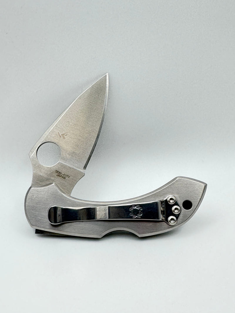 Mammoth Tooth Blue, Mother of Pearl, Syderco Dragonfly pocket knife