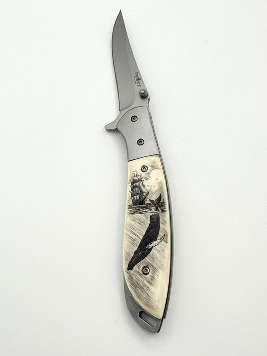 Scrimshaw Bone Spring Assistant pocket knife