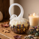 Jack Pine Blown Glass Pumpkin, White Stem