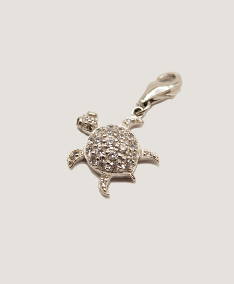 Turtle Charm Sterling Silver and CZ