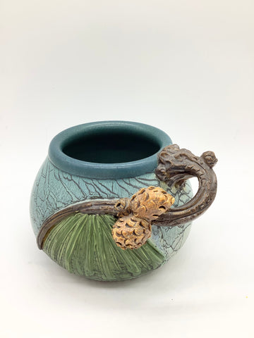 Poetic Pine Ceramic Pottery Bowl
