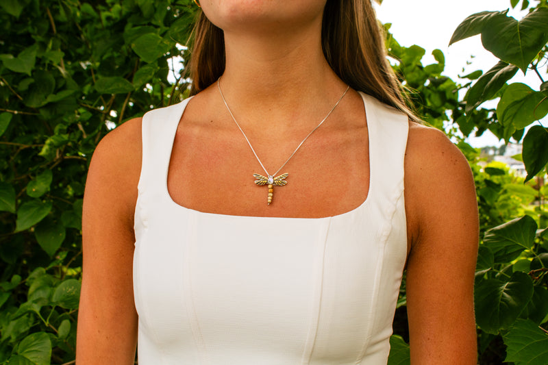 Fossilized Ivory: Dragonfly Pendant