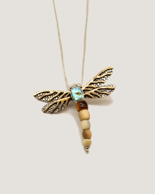 Fossilized Ivory: Dragonfly Pendant