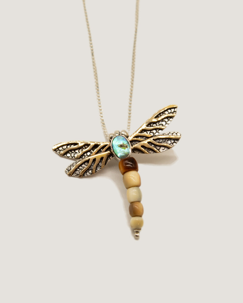 Fossilized Ivory: Dragonfly Pendant